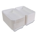 Clearance Center | Eco-Products EP-HC96NFA Vanguard 9 in. x 6 in. x 3 in. 1-Compartment Renewable and Compostable Sugarcane Clamshells - White (250/Carton) image number 0