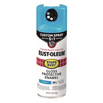 Rust-Oleum 376907 Stops Rust 5-in-1 Spray Paint, Gloss Maui Blue, 12 oz Aerosol Can