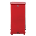 Trash & Waste Bins | Rubbermaid Commercial FGST24EPLRD 13 gal. Defenders Heavy-Duty Steel Step Can - Red image number 1
