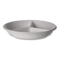 Food Trays, Containers, and Lids | Eco-Products EP-SCR93NFA 3-Compartment Bowl 28 oz Vanguard Renewable and Compostable Sugarcane Containers - White (400/Carton) image number 1