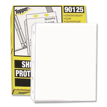 C-Line 90125 8.5 in. x 11 in. 3-Hole Punched Top-Load Polypropylene Sheet Protectors - Clear (100/Box)