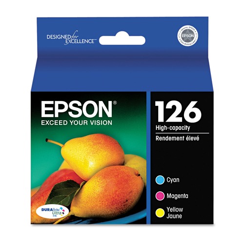 Back to School Sale | Epson T126520-S High-Yield T126520-S (126) DURABrite Ultra Ink - Cyan/Magenta/Yellow (3/Pack) image number 0