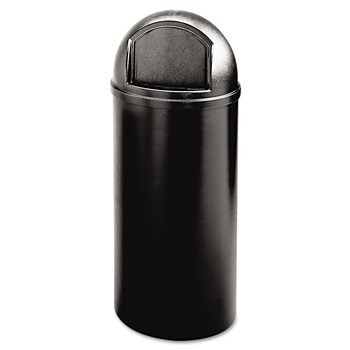 Rubbermaid Commercial FG816088BLA Marshal 15 Gallon Plastic Round Classic Container - Black