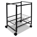 Office Filing Cabinets & Shelves | Advantus 34075 2 Drawers 1 Bin 12.88 in. x 15 in. x 21.13 in. Metal Mobile File Cart with Sliding Baskets - Black image number 0