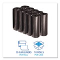 Just Launched | Boardwalk X7658WKKR02 38 in. x 58 in. 60 gal. 2 mil Recycled Low-Density Polyethylene Can Liners - Black (100/Carton) image number 2