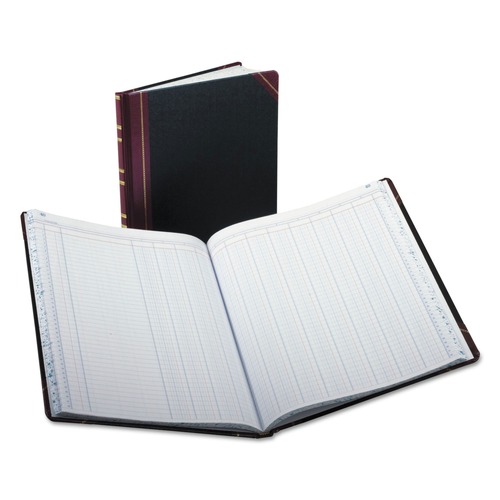 Notebooks & Pads | Boorum & Pease 1602 1/2-150-12 11.94 x 9.78 Sheets 12-Column Double-Page Extra-Durable Bound Book - Black/Maroon/Gold Cover image number 0