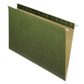 Pendaflex 04153 Straight Tabs Legal Size Reinforced Hanging File Folders - Standard Green (25/Box)