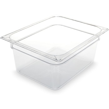 Carlisle 10222B07 10.38 in. x 12.75 in. x 6 in. 8.7 qt. StorPlus Plastic Polycarbonate Food Pan - Clear