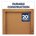 Bulletin Boards | Quartet 364 48 in. x 36 in. Enclosed Indoor Cork Bulletin Board with Two Hinged Doors - Tan Surface/Oak Finished Fiberboard Frame image number 3