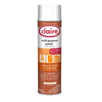 Claire 1000010974 18 oz. Aerosol Spray Multi Purpose Polish - Citrus Scent (12/Carton)