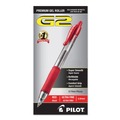 Pens | Pilot 31279 G2 Premium Extra-Fine 0.38 mm Retractable Gel Pen - Red Ink/Smoke/Red Barrel (1-Dozen) image number 2