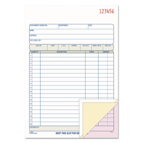 Notebooks & Pads | Adams DC5805 5.56 x 7.94 Two-Part Carbonless Sales Order Pad with 18 Lines, 50 Forms Total image number 0