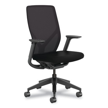 OFFICE FURNITURE AND LIGHTING | HON HONFXT0STAMC10T Flexion 14.81 in. to 19.7 in. Seat Height Supports Up to 300lb Mesh Back Task Chair - Black Seat/Back/Base
