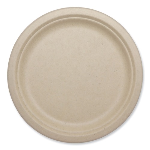 Bowls and Plates | World Centric PL-SC-U9-LFP 9.1 in. Diameter Paper Fiber Plates - Natural (1000/Carton) image number 0