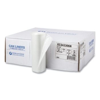 Inteplast Group EC243306N High-Density 16-gal. 6 Microns Commercial Can Liners - Natural (1000/Carton)