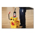 Mop Buckets | Rubbermaid Commercial FG757788YEL 35 qt. WaveBrake 2.0 Down-Press Plastic Bucket/Wringer Combos - Yellow image number 7