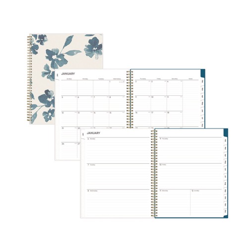 Notebooks & Pads | Blue Sky 137261 11 in. x 8.5 in. 12-Month (Jan-Dec 2026) Bakah Blue Weekly/Monthly Planner - Blue/White Cover image number 0