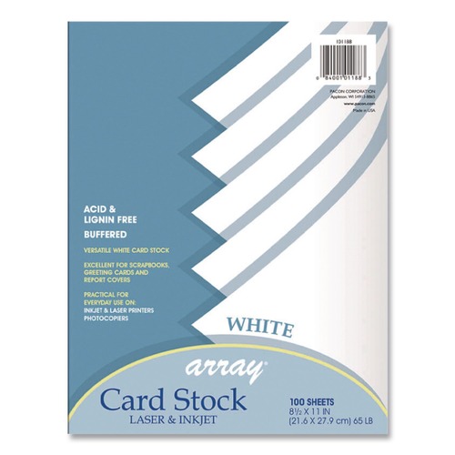 Cover & Cardstock | Pacon P101188 Array 65 lbs. 8.5 in. x 11 in. Card Stock - White (100/Pack) image number 0