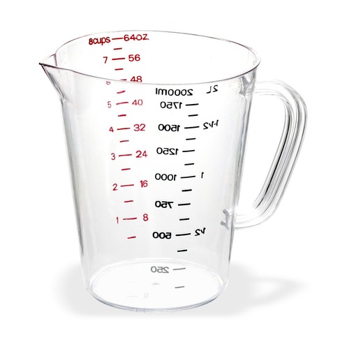 Food Service | Carlisle 4314407 0.5 gal. Commercial Plastic Measuring Cup - Clear image number 0