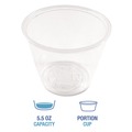 Food Trays, Containers, and Lids | Boardwalk BWKPRTN55TS 5.5 oz Plastic Souffle/Portion Cups - Translucent (2500/Carton) image number 5
