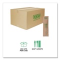 Cutlery | Eco-Products EP-S215 General Purpose Fork/Knife/Napkin/Spoon Wood Cutlery - Natural (500/Carton) image number 3