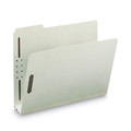 File Folders | Smead 15005 3 in. Expansion 2 Fasteners Letter Size Recycled Pressboard Fastener Folders - Gray-Green Exterior (25/Box) image number 1