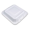Food Trays, Containers, and Lids | SCT 18935WPF ChampWare Molded-Fiber Clamshell Containers, 9 x 9 x 3, White, 100/Sleeve, 2 Sleeves/Carton image number 0