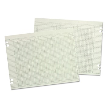 Wilson Jones WG50-30A 30 Columns 11 in. x 17 in. Loose Sheet Accounting Sheets - Green (100/Pack)