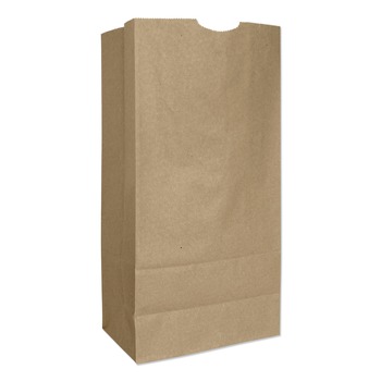 Ross & Wallace Paper Products 130316SP 7.75 in. x 4.75 in. x 16 in. #16 Heavy-Duty Grocery Paper Bags - Kraft (500/Bundle)