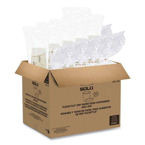 Food Trays, Containers, and Lids | SOLO KHB32A-J8000 32 oz Flexstyle Double Poly Paper Food Combo Packs - Symphony (500/Carton) image number 0