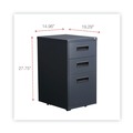 Just Launched | Alera ALEPABBFCH 14.96 in. x 19.29 in. x 27.75 in. 3-Drawers: Box/Box/File Legal/Letter Left or Right File Pedestal - Charcoal image number 5