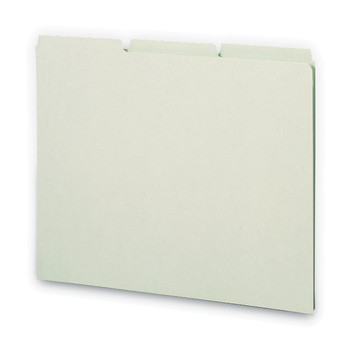 Smead 50334 1/3-Cut Tab 8.5 in. x 11 in. Recycled Blank Top Tab File Guides - Green (100/Box)
