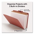File Folders | Smead 19075 Six SafeSHIELD Fasteners 2/5-Cut Tabs 2 Dividers Legal Size Pressboard Classification Folders - Red (10/Box) image number 5