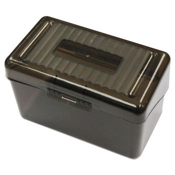 FLASH CARDS | Universal UNV47286 Plastic 300 3 in. x 5 in. Card Capacity 5.63 in. x 3.25 in. x 3.75 in. Index Card Box - Translucent Black (2/Pack)