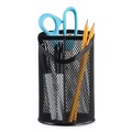 Back to School Sale | Universal UNV20019 4.13 in. Diameter x 6 in. Height 3-Compartment Metal Mesh Pencil Cup - Black image number 7