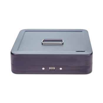  | CONTROLTEK 500128 11.8 in. x 9.5 in. x 3.2 in. 6-Compartments Cash Box with Combination Lock - Charcoal