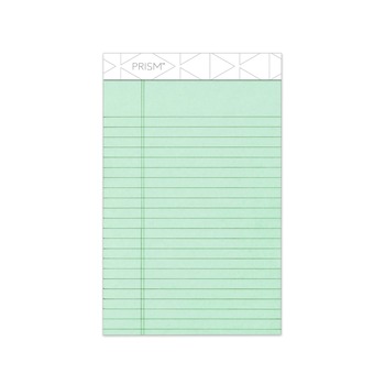 TOPS 63090 50-Sheet 5 in. x 8 in. Narrow Rule Prism plus Colored Writing Pads - Pastel Green (12/Pack)