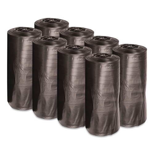 Trash Bags | Boardwalk H6639MKKR01 33 Gallon 0.5 mil 33 in. x 39 in. Perforated Roll Low-Density Waste Can Liners - Black (25 Bags/Roll, 8 Rolls/Carton) image number 0