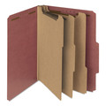 File Folders | Smead 14099 3 in. Expansion 3 Dividers 8 Fasteners Letter Size Recycled Pressboard Classification Folders - Red Exterior (10/Box) image number 0