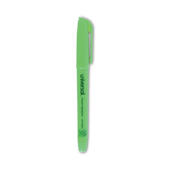 Universal UNV08852 Chisel Tip Pocket Highlighters - Fluorescent Green (1 Dozen)