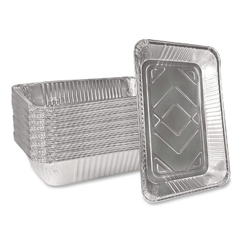 Handi-Foil 201900 12.19 in. x 20.75 in. 60 Gauge Full-Size Deep Aluminum Steam Table Pans (50/Carton)