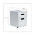 Office Filing Cabinets & Shelves | Alera ALEPABFLG 14.96 in. x 19.29 in. x 21.65 in. 2-Drawers: Box/File Legal/Letter Left or Right File Pedestal - Light Gray image number 5