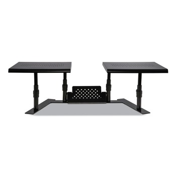 OFFICE ELECTRONICS AND BATTERIES | Allsop 31883 25.6 in. to 33.1 in. x 12.6 in. x 6.2 in. to 8.6 in. Supports 20 lbs. Shelf Metal Art Ergotwin Dual Monitor Stand - Black