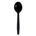 Cutlery | Boardwalk BWKSSHWPPBIW Heavyweight Wrapped Polypropylene Soup Spoons - Black (1000/Carton) image number 1