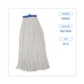  | Boardwalk BWK724RCT 24 oz. Cut-End Lie-Flat Rayon Wet Mop Head - White (12/Carton) image number 4