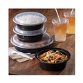 Food Trays, Containers, and Lids | Pactiv Corp. NC729B 32 oz 7 in. Diameter x 2 in. h Newspring VERSAtainer Plastic Microwavable Containers - Black/Clear (150/Carton) image number 4