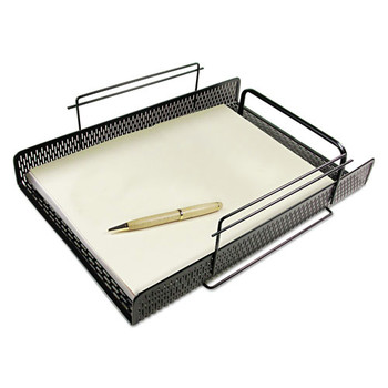Artistic ART20002 Urban Collection 10 in. x 13.75 in. x 3.5 in. 1 Section Letter Size Files Punched Metal Letter Tray - Black