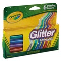 Washable Markers | Crayola 588629 Medium Bullet Tip Glitter Markers - Assorted Colors (6/Set) image number 1