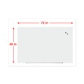 White Boards | Universal UNV43204 Frameless 72 in. x 48 in. Magnetic Glass Marker Board - White image number 1