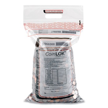 CoinLOK 585100 12.5 x 25 Plastic Coin Bag - Clear (50/Pack)